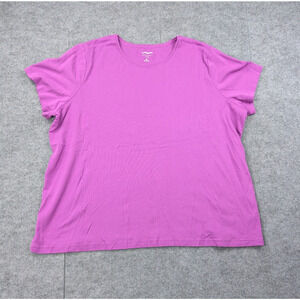 Croft & Barrow Classic Tee Womens 3X Purple Cotton Minimal Staple Layering Plus